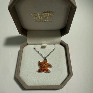 Orange Starfish Pendant Necklace